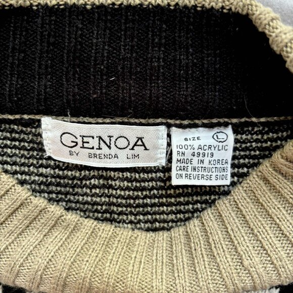 Vintage Genoa By Brenda Lim Knit Horse Western Novelty Sweater RARE size L Korea - Picture 5 of 9